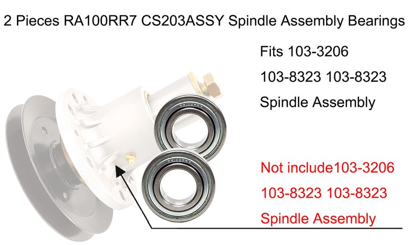 كيو بيه الطاقة الخارجية 2 قطعة RA100RR7 CS203ASSY محامل تجميع المغزل تحل محل TORO 103-2477 - Image 2